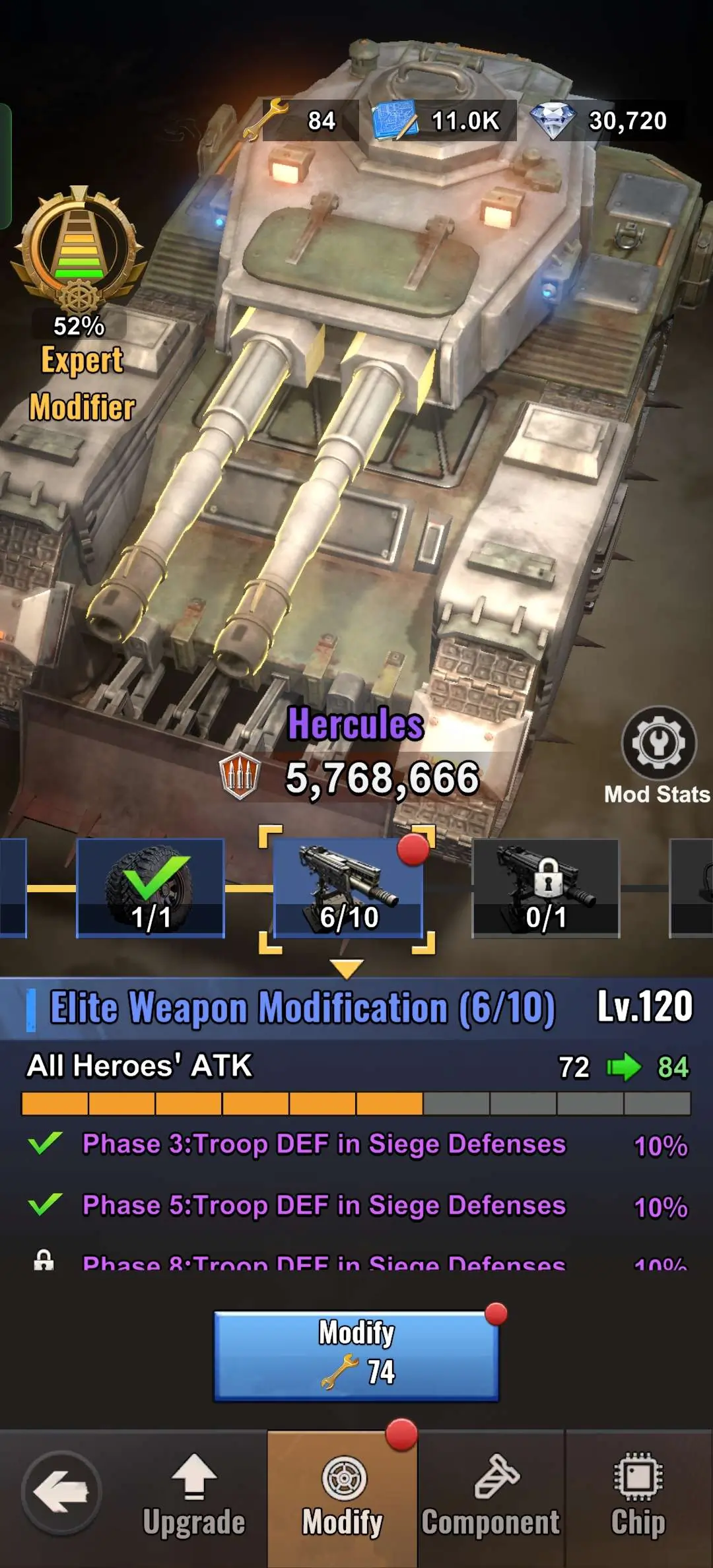 Tank Wrench Requirements Chart